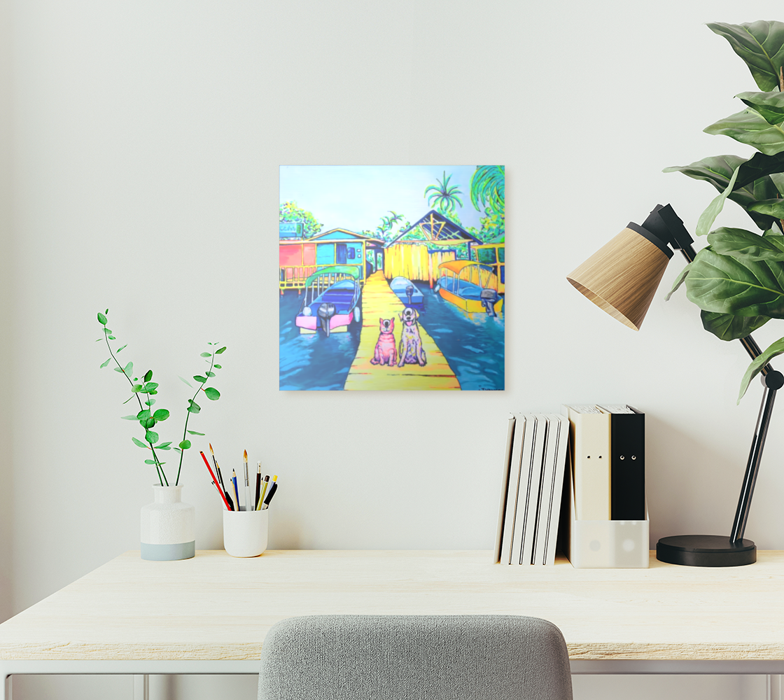 Cyclops Cat and Dog in Bocas Aluminum Wall Art
