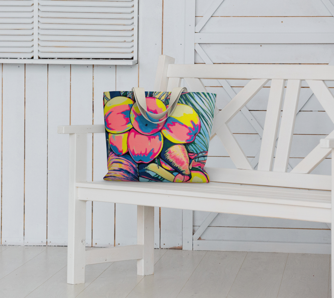 Neon Coconuts Market Tote