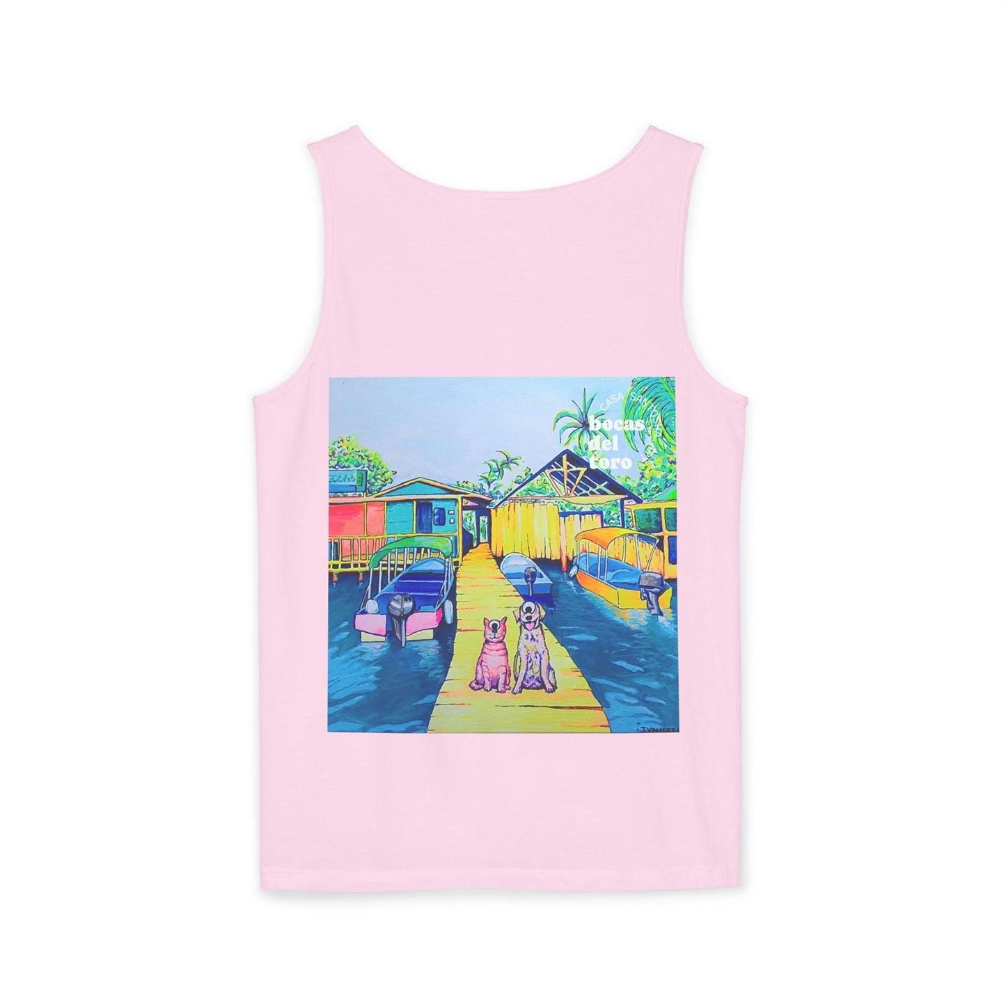 Unisex Cyclops Cat and Dog in Bocas Tank Top - Perfect for Summer Vibes