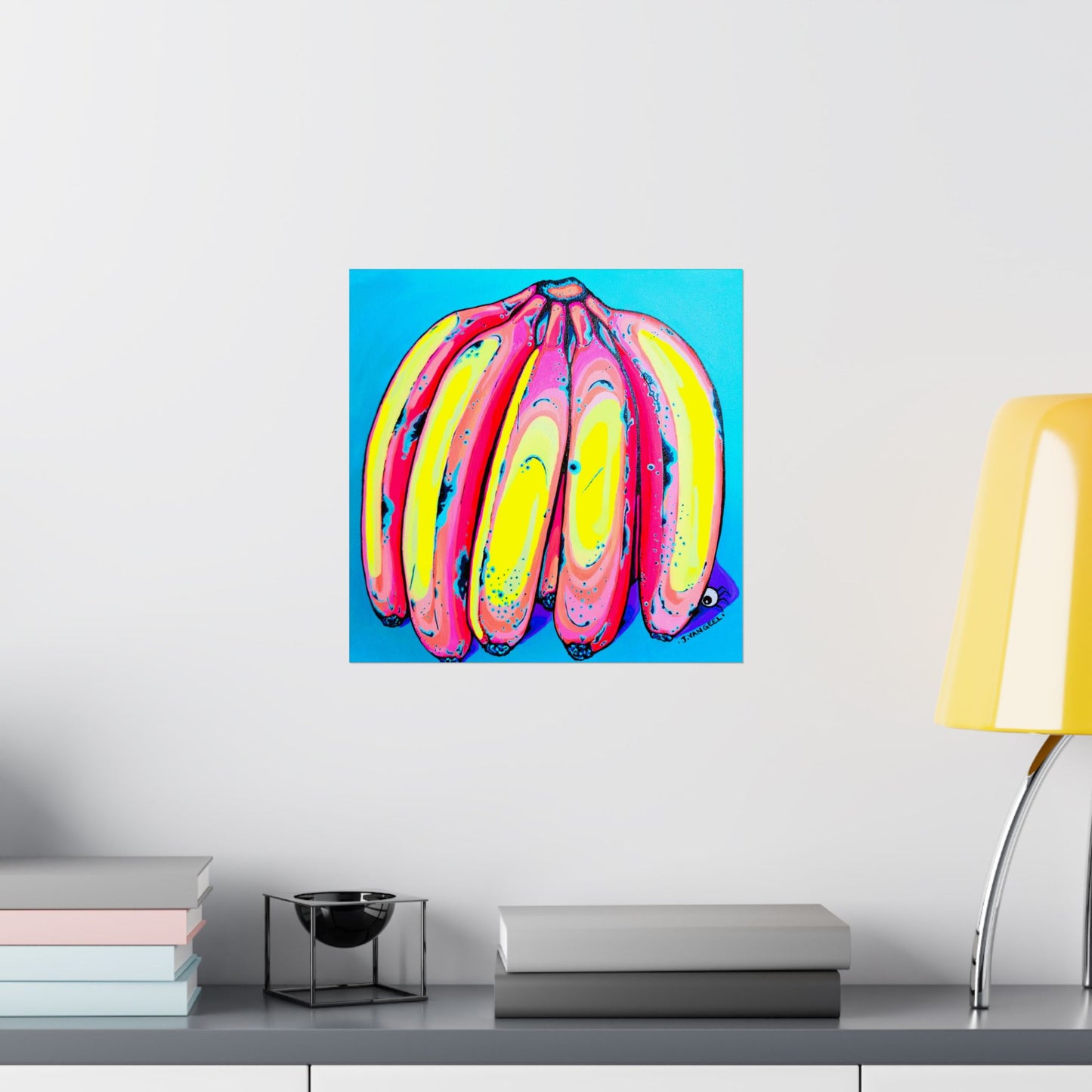 Neon Fat Bananas Giclée Art Poster