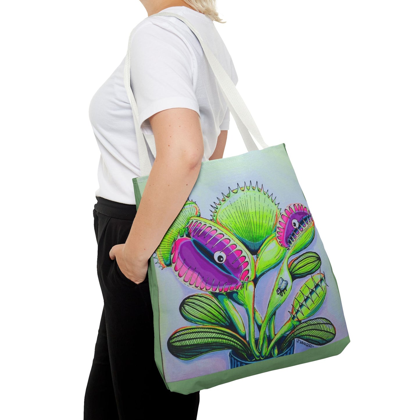 Premium Cyclops Venus Fly Trap Tote Bag, Original Artist Design, Reusable Shopping Tote,  Eco-Friendly