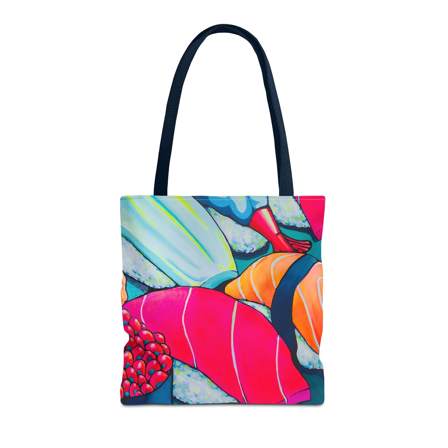 Sac fourre-tout Sushi Néon Premium, Design d'artiste original, Sac de courses réutilisable, Écologique