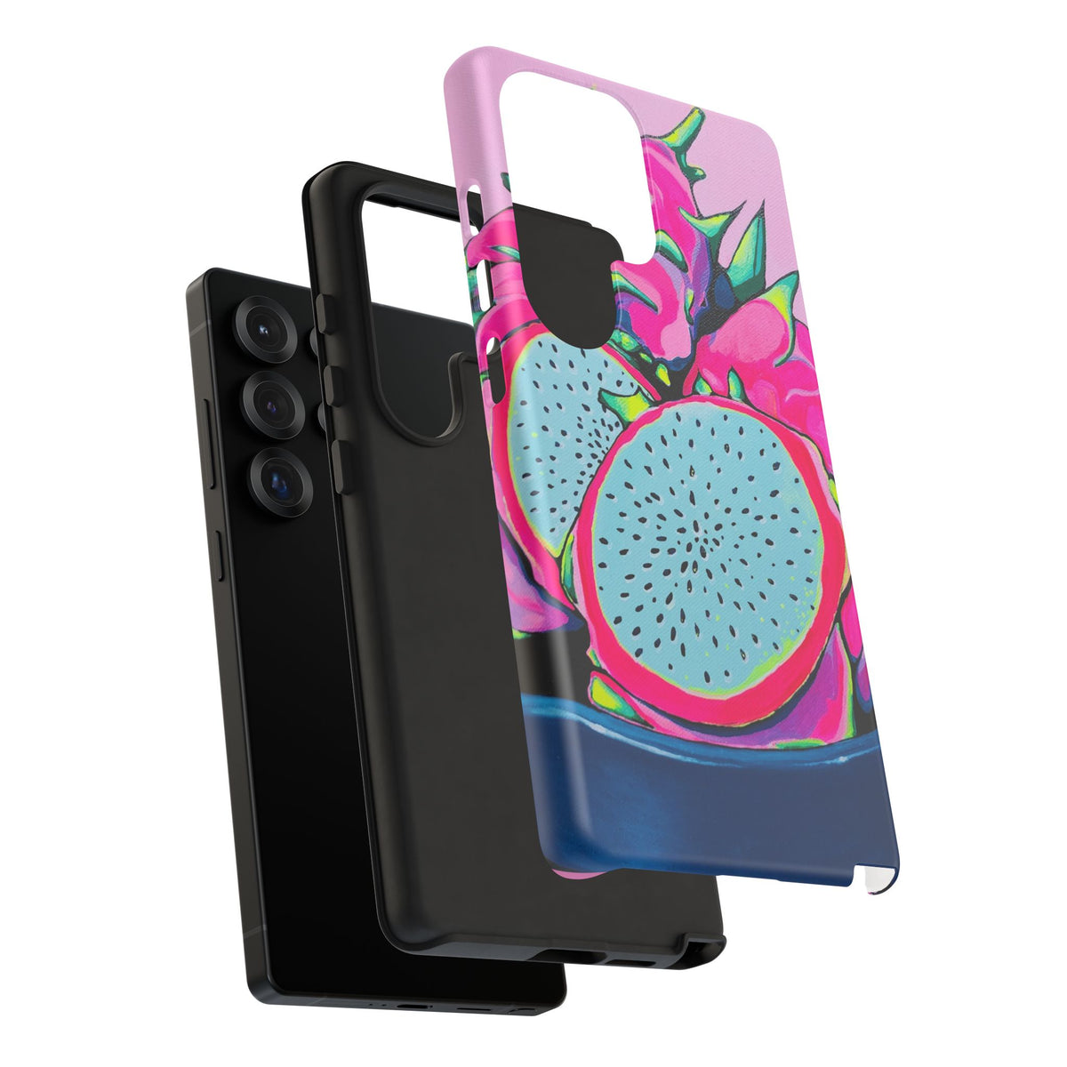 Coque de téléphone résistante Pitaya Rose Néon