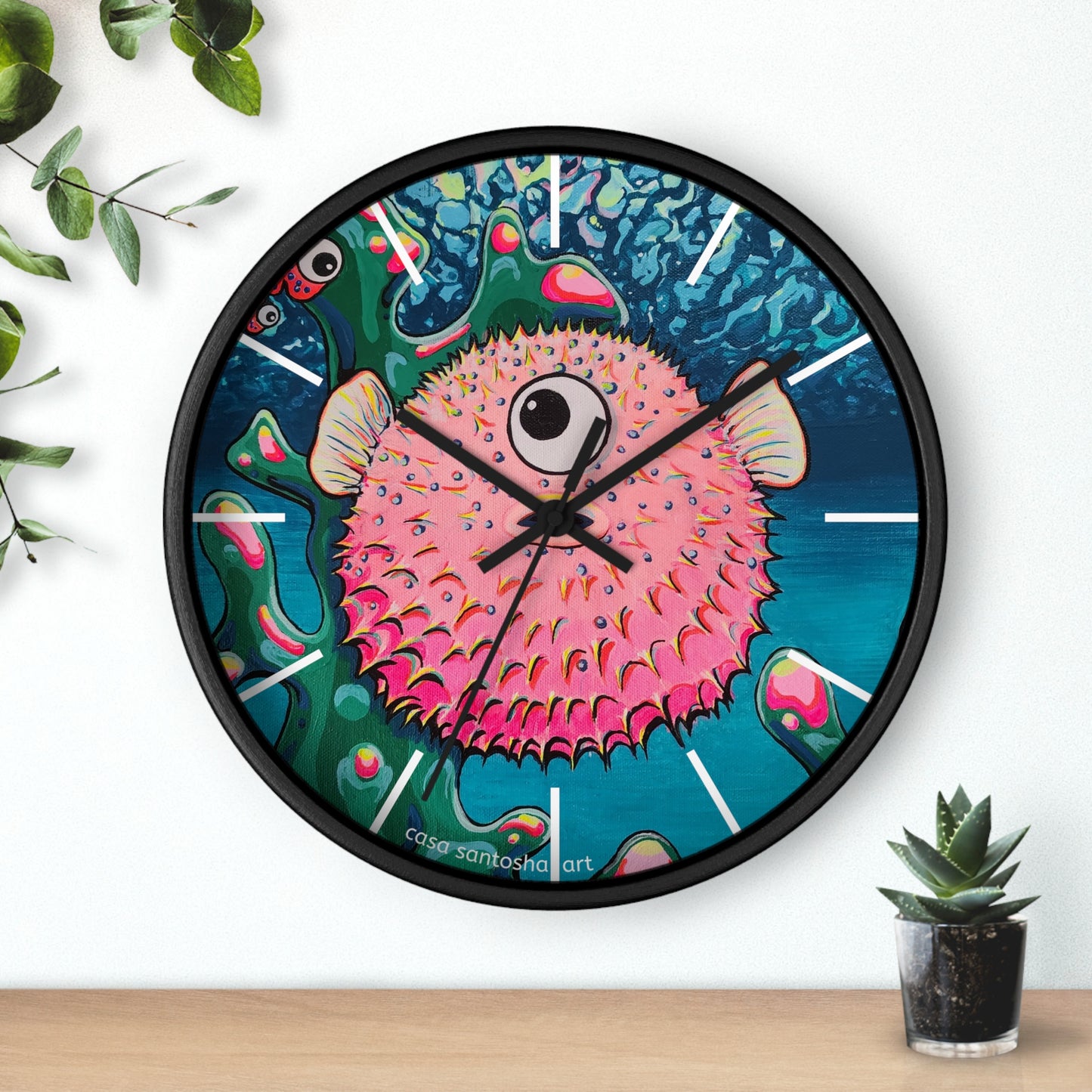 Cyclops Pufferfish Pop Art Wall Clock