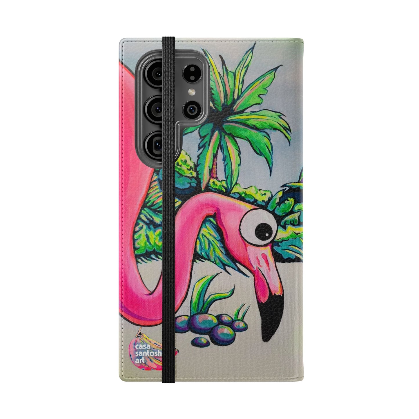 Cyclops Flamingo Family Flip Phone Case – Wallet Cover with Card Slots