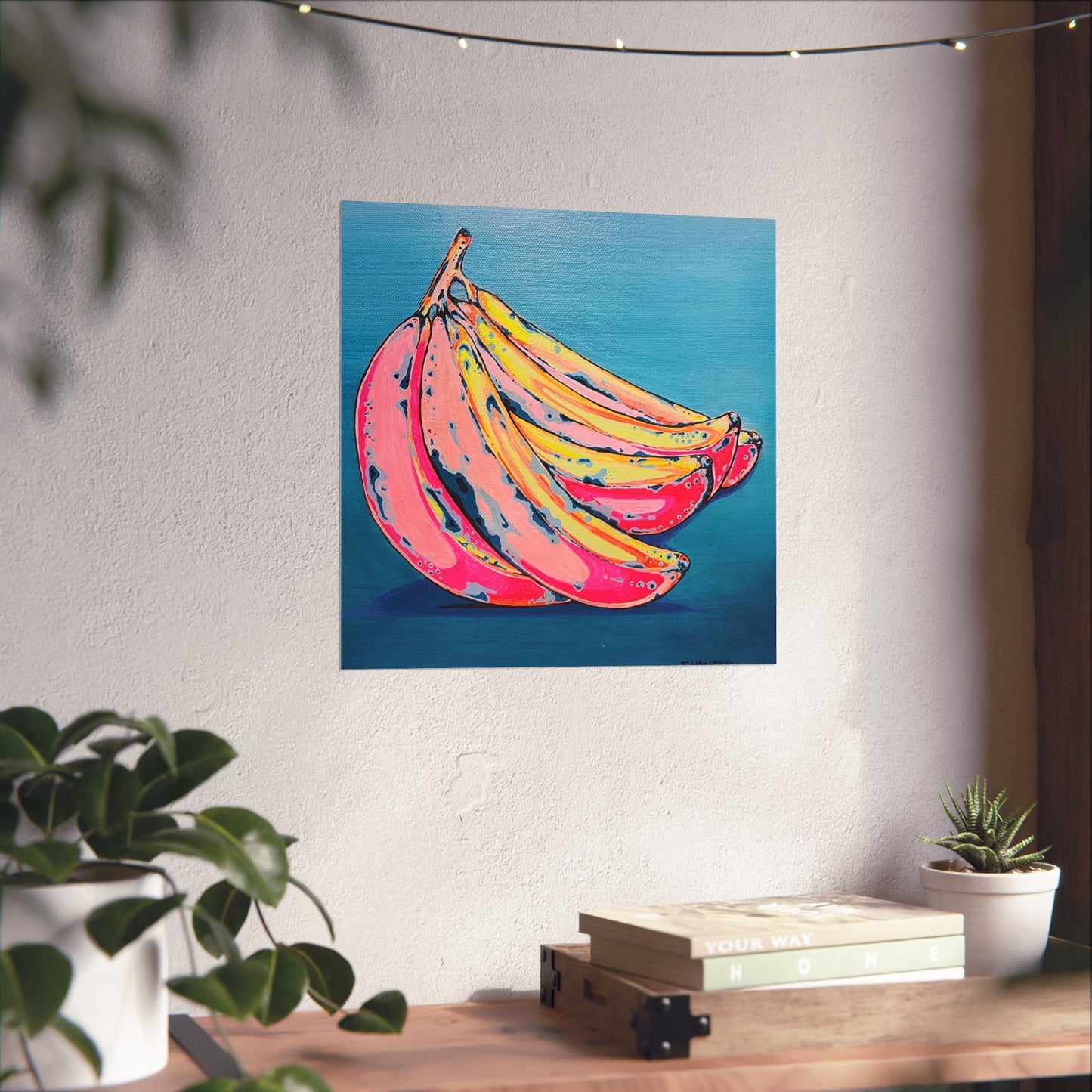 Neon Bananas Giclée Art Poster
