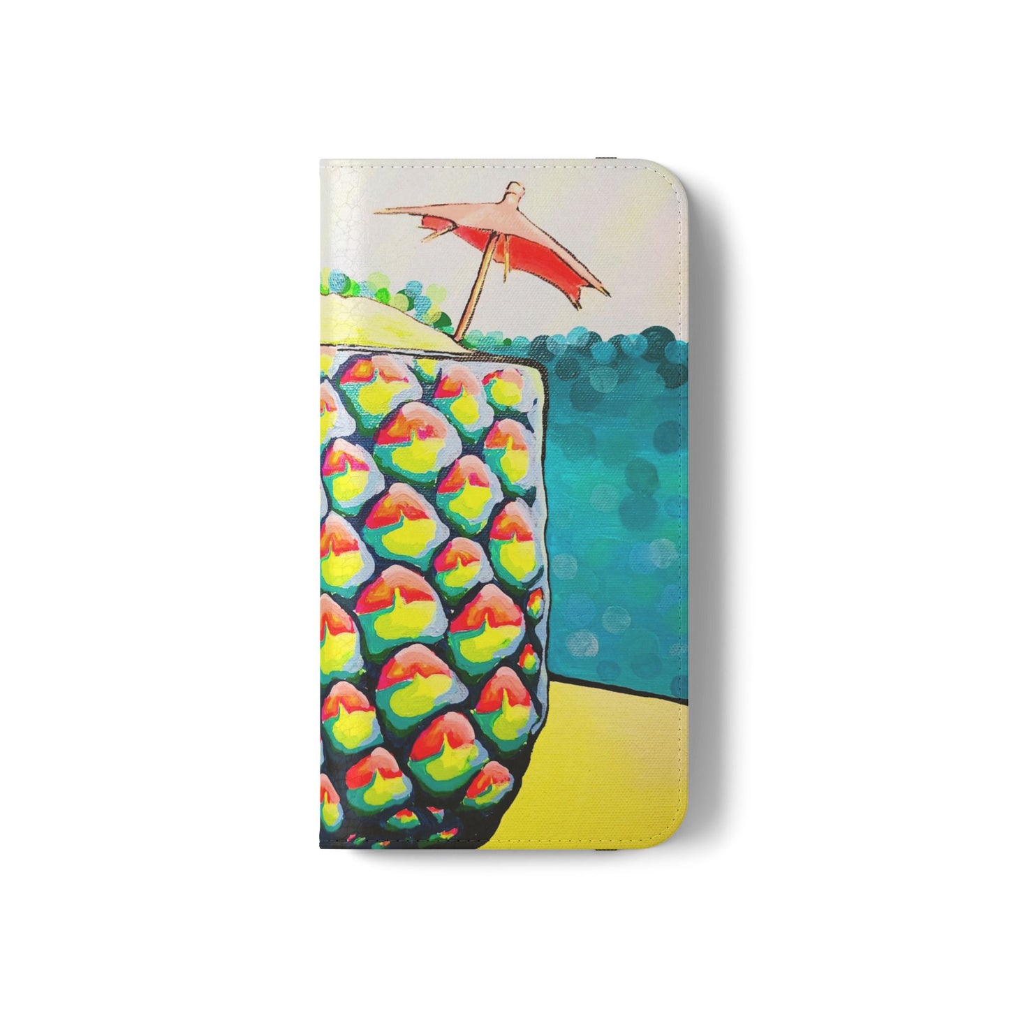 Neon Piña Colada Flip Phone Case – Wallet Cover with Card Slots