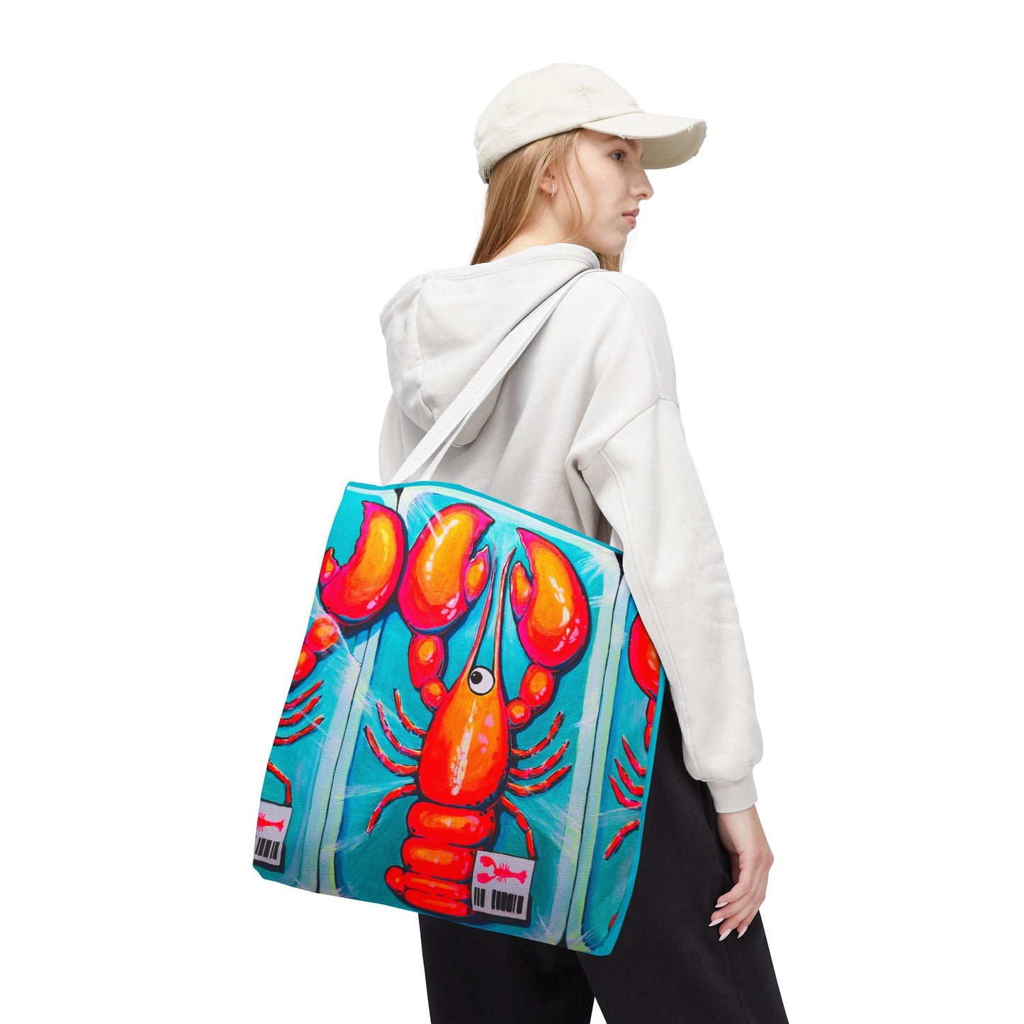 Premium Neon Lobster Tote Bag, Original Artist Design, Reusable Shopping Tote,  Eco-Friendly