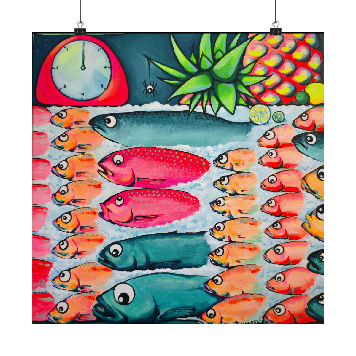 Neon Cabo Fish Market Giclée Art Poster