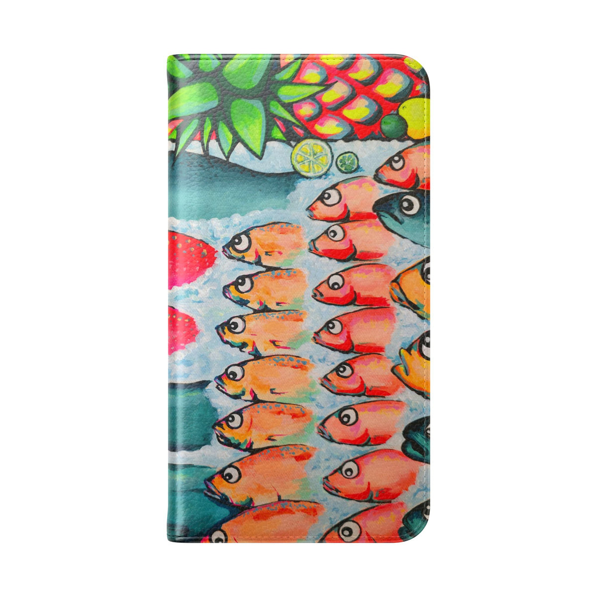 Neon Cabo Fish Market Flip Phone Case – Wallet Cover with Card Slots