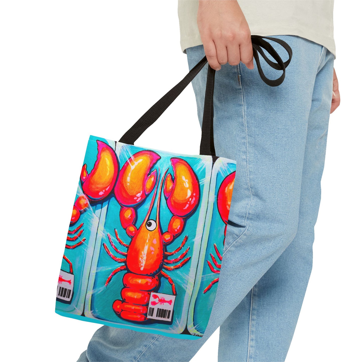 Premium Neon Lobster Tote Bag, Original Artist Design, Reusable Shopping Tote,  Eco-Friendly
