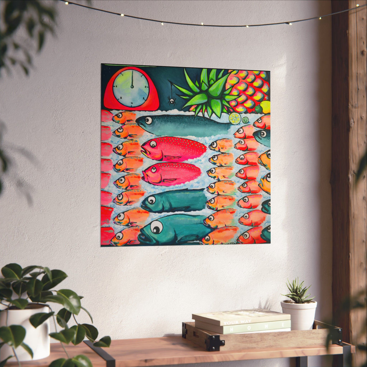 Neon Cabo Fish Market Giclée Art Poster