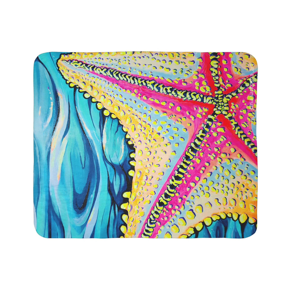 Starfish Beach Bocas Fleece Sherpa Blanket