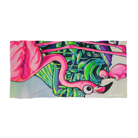 Cyclops Flamingo Family Beach Towel for Summer Fun and Vacation Essentials