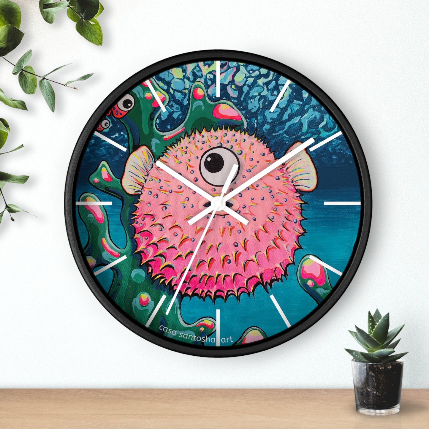 Cyclops Pufferfish Pop Art Wall Clock