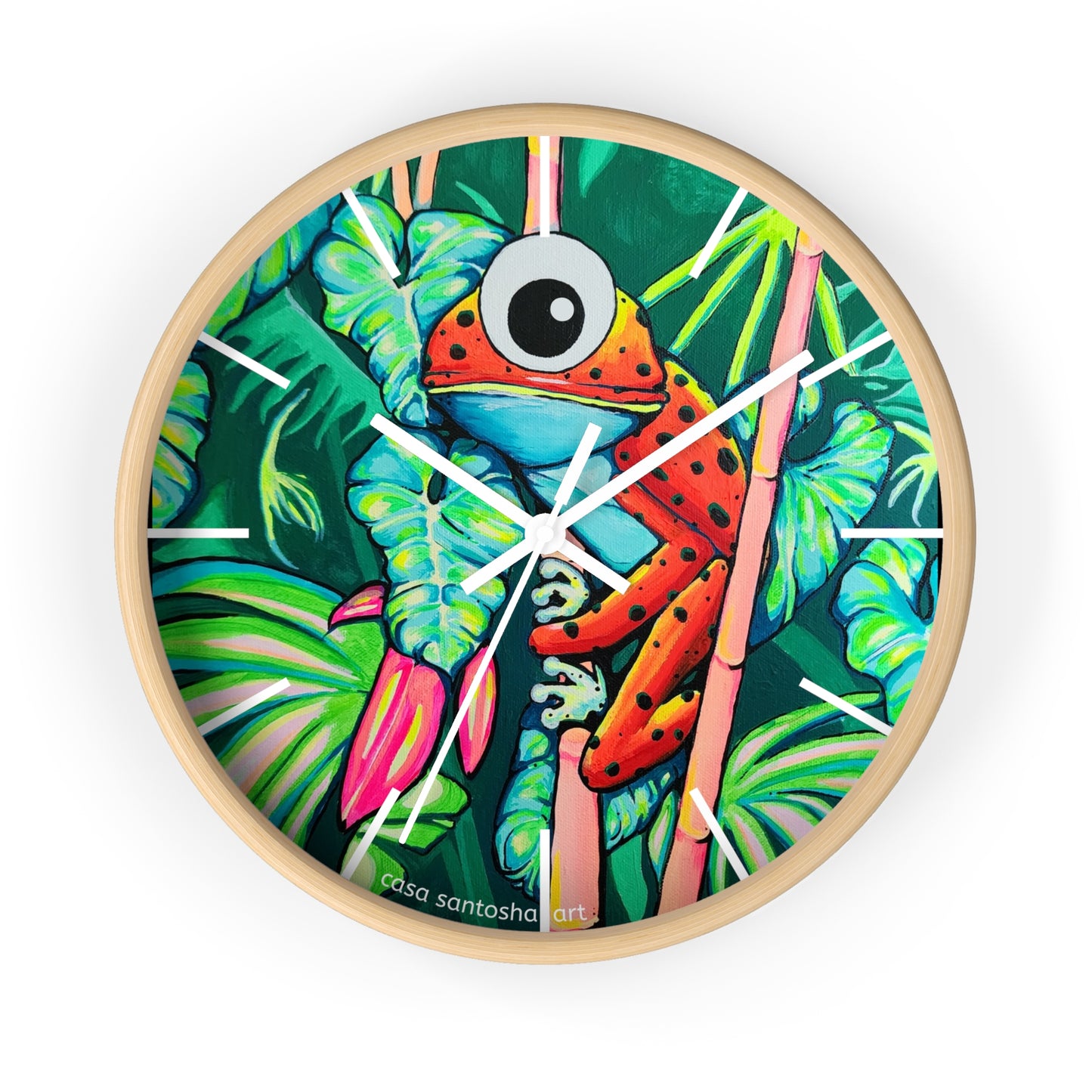 Cyclops Red Frog Pop Art Wall Clock