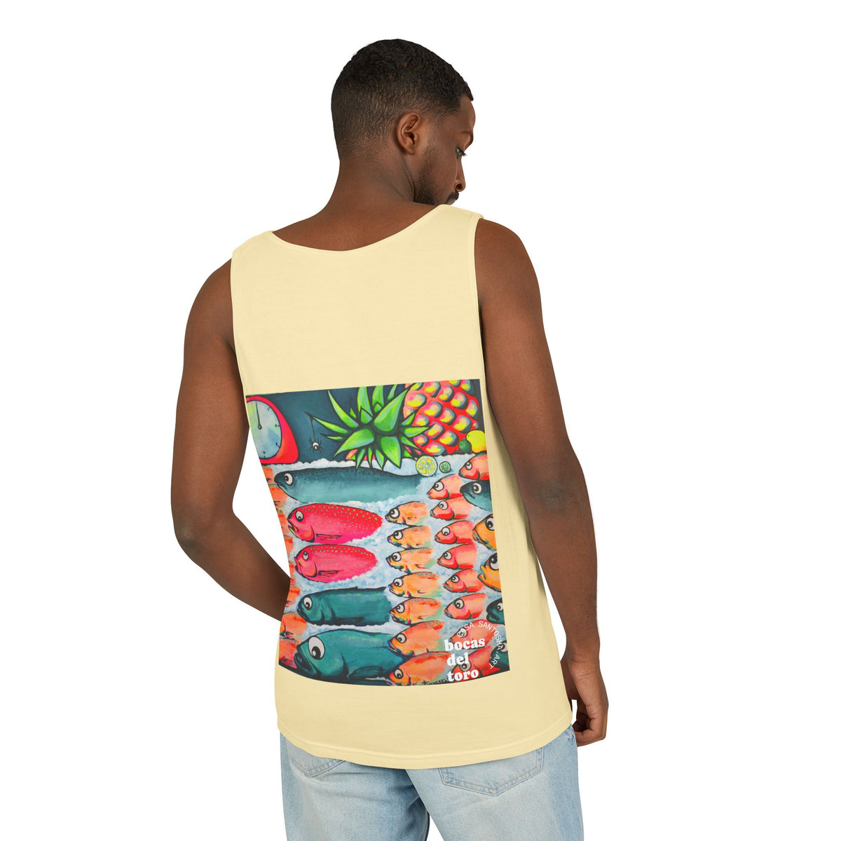 Unisex Neon Cabo Fish Market Tank Top