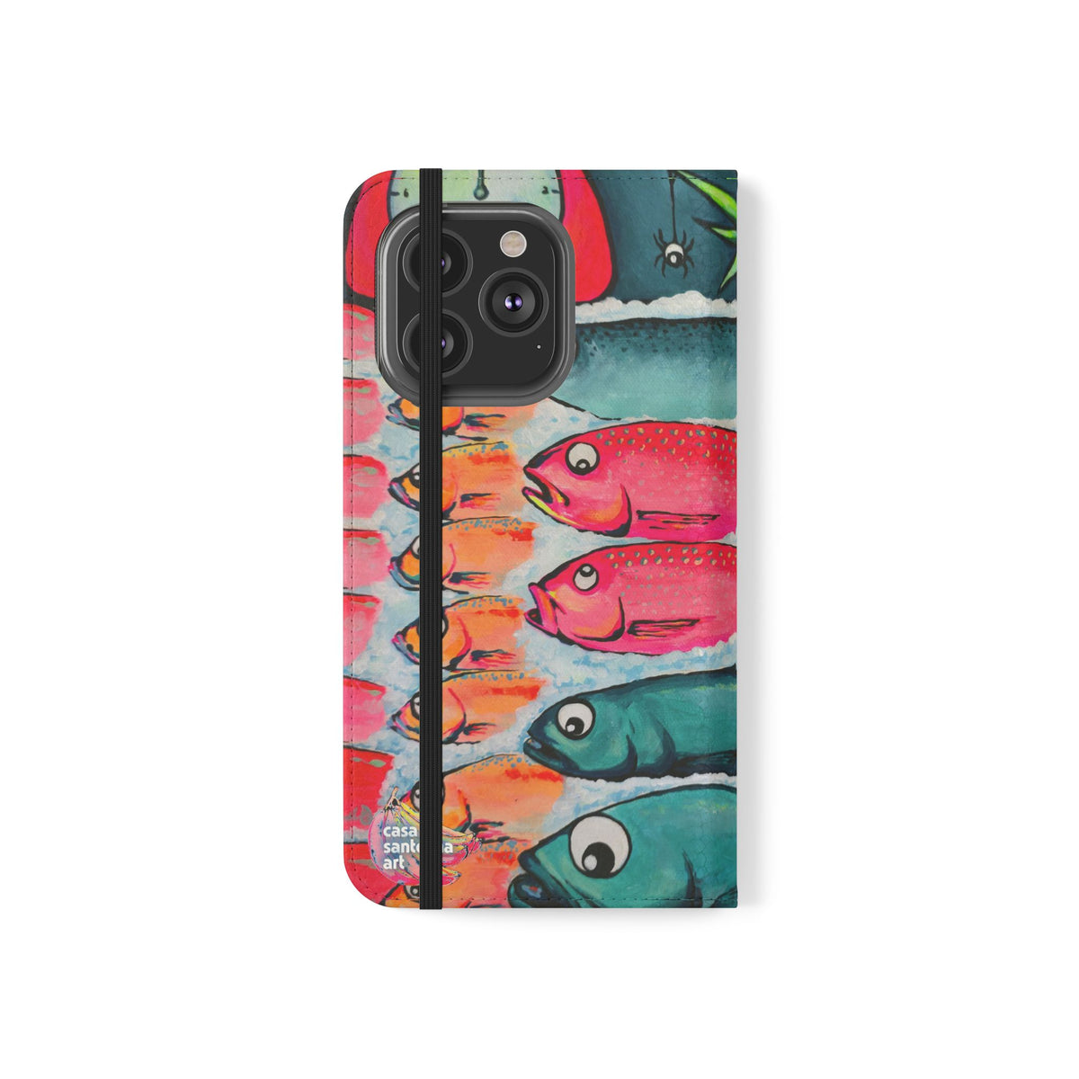 Neon Cabo Fish Market Flip Phone Case – Wallet Cover with Card Slots