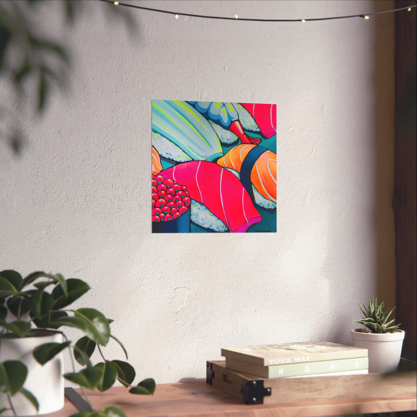 Affiche d'art Giclée Sushi Néon
