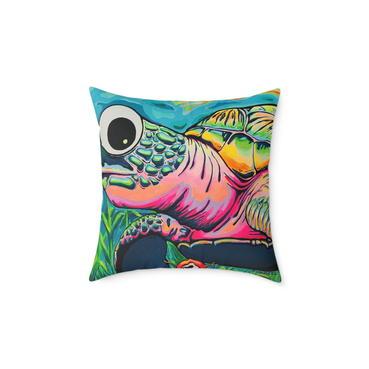 Cyclops Turtle Art Canvas Decorative Pillow