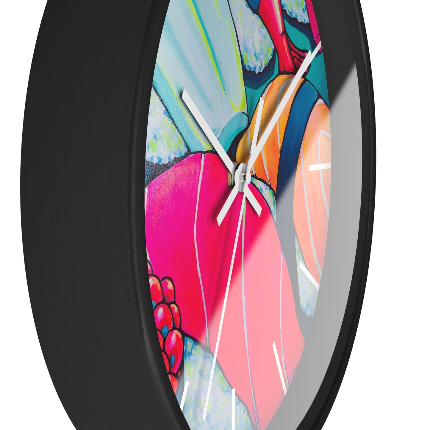 Neon Sushi Pop Art Wall Clock