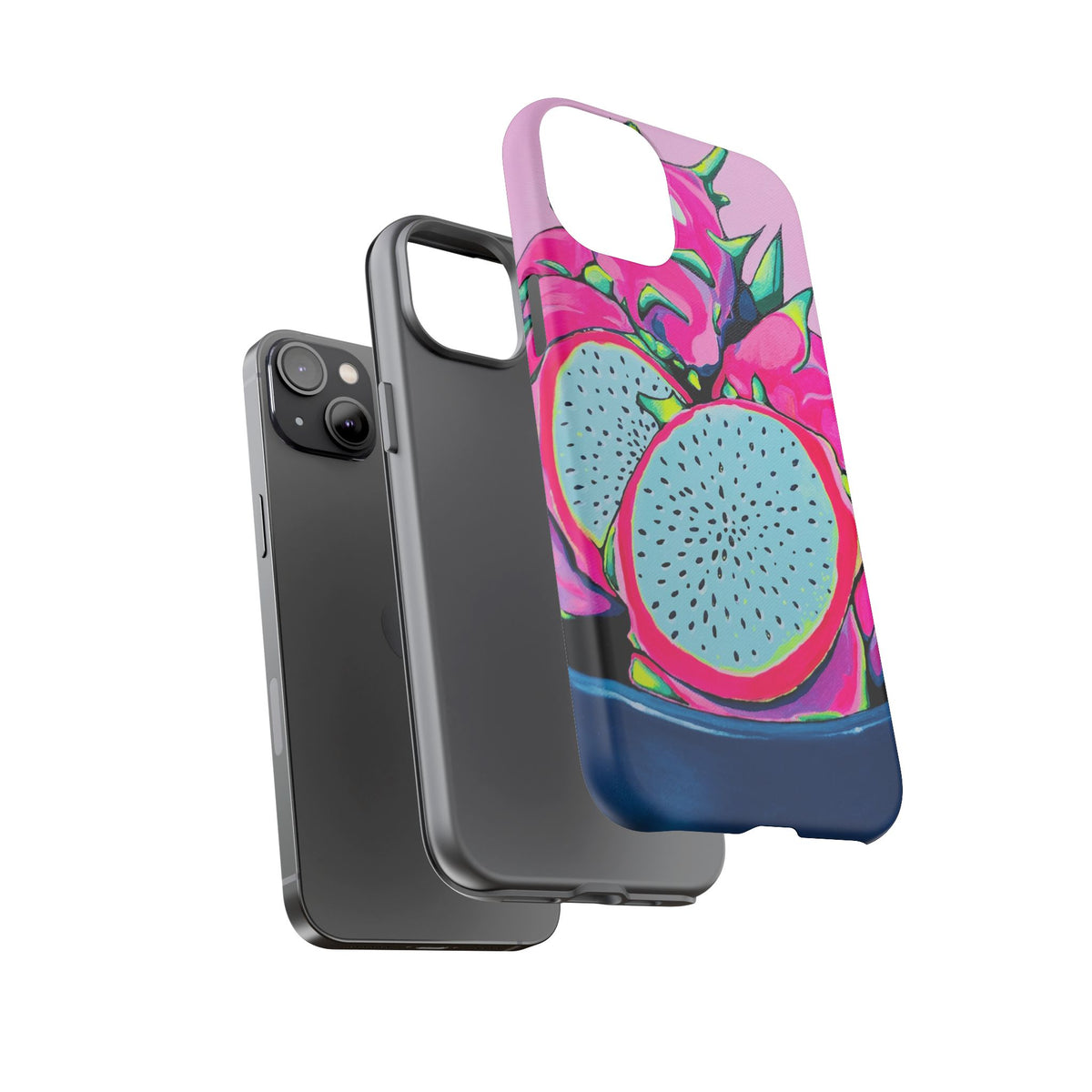 Coque de téléphone résistante Pitaya Rose Néon