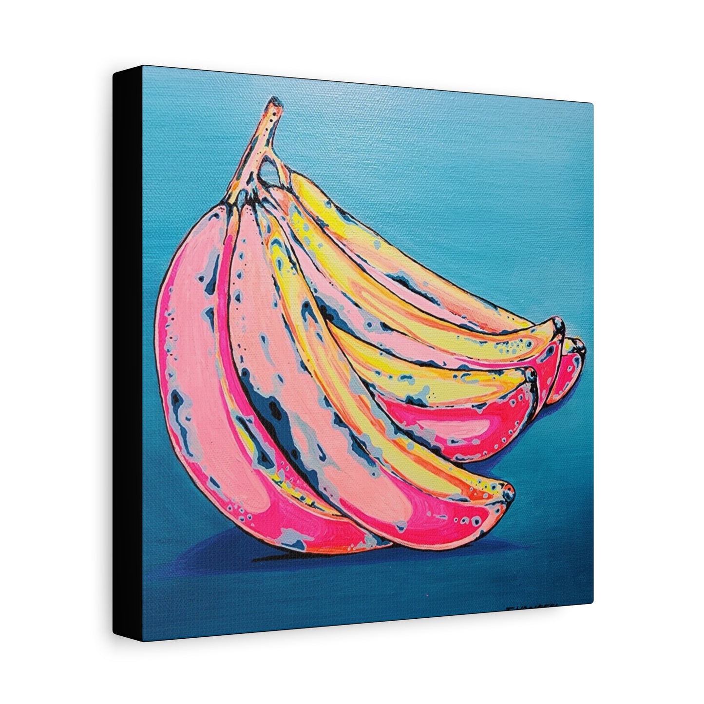 Neon Bananas Canvas Wall Art