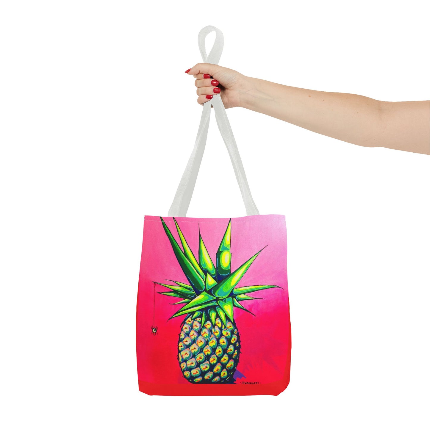 Premium Neon Pineapple Tote Bag, Original Artist Design, Reusable Shopping Tote, Eco-Friendly