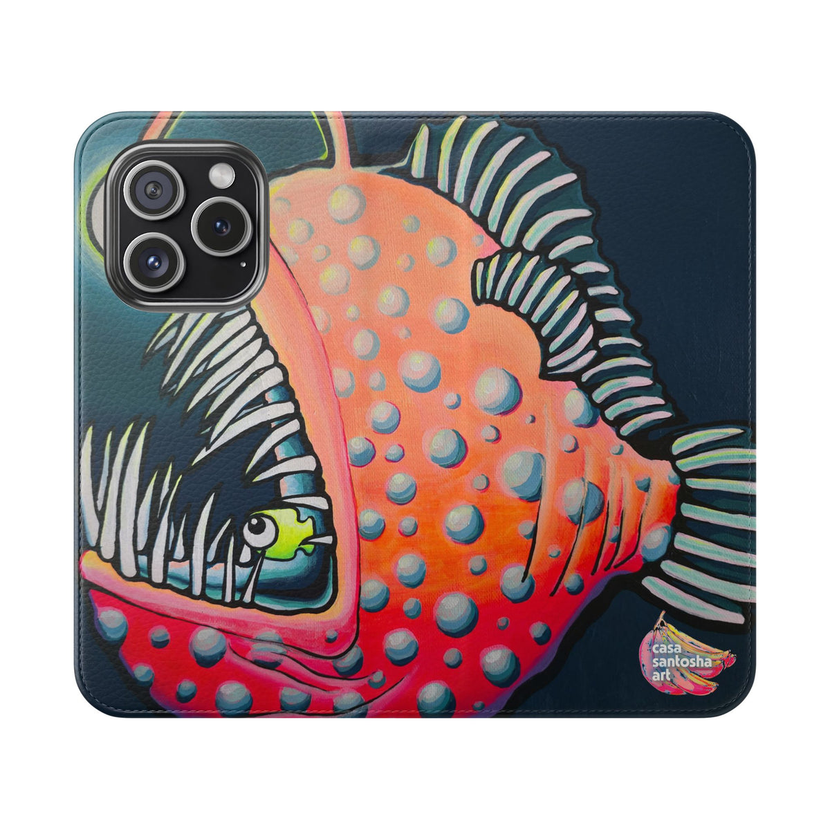 Cyclops Anglerfish Flip Phone Case – Wallet Cover with Card Slots