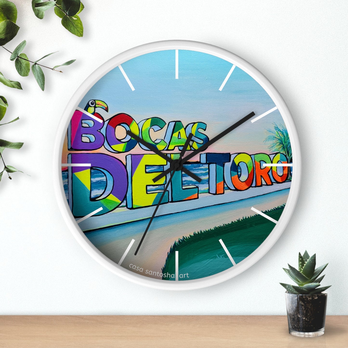 Bocas Del Toro Sign Pop Art Wall Clock