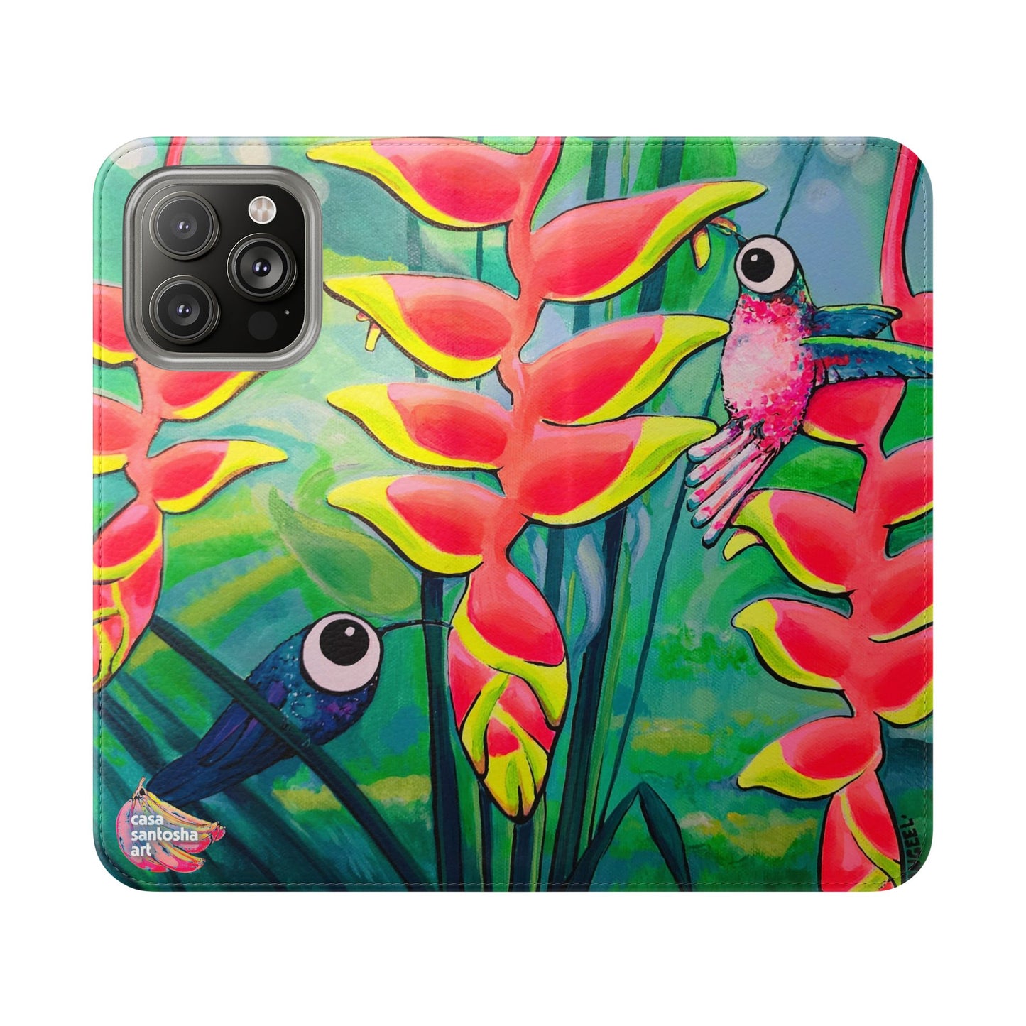 Cyclops Hummingbirds Flip Phone Case – Wallet Cover with Card Slots