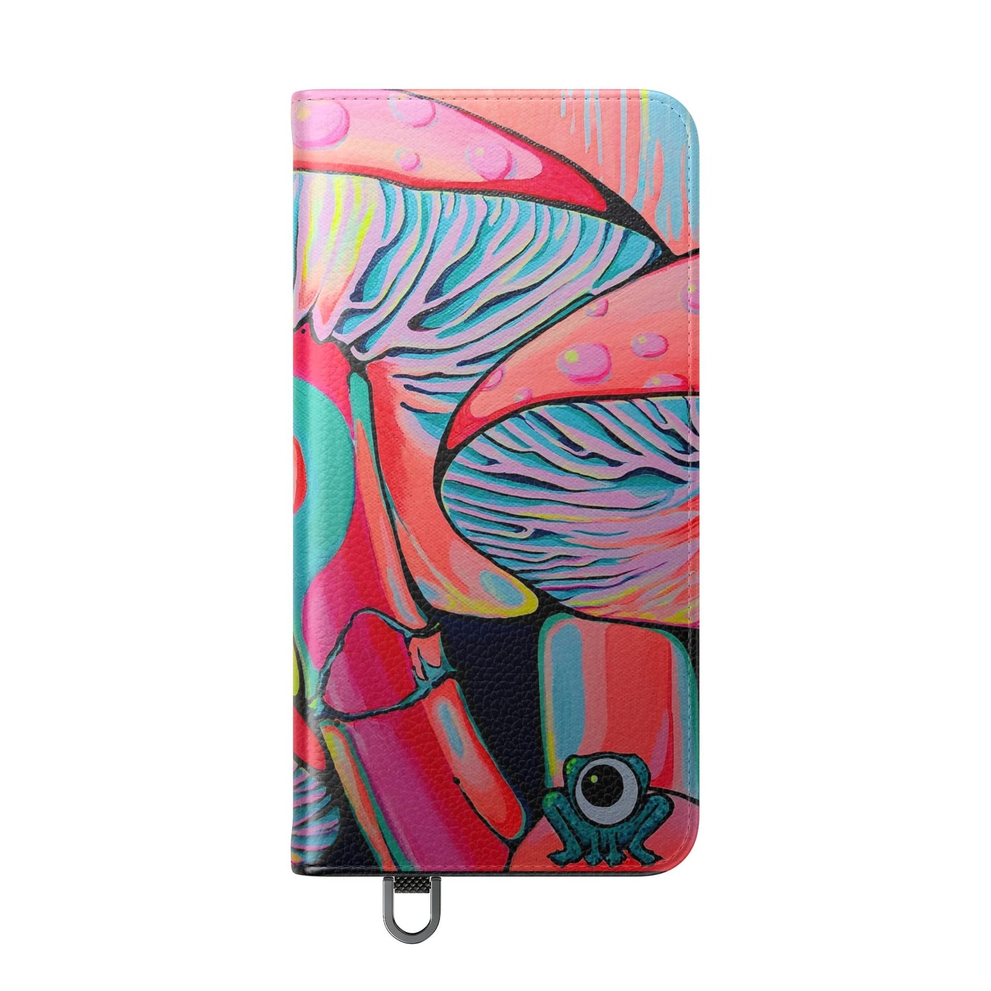 Trippy Mushrooms Flip Phone Case – Wallet Cover with Card Slots