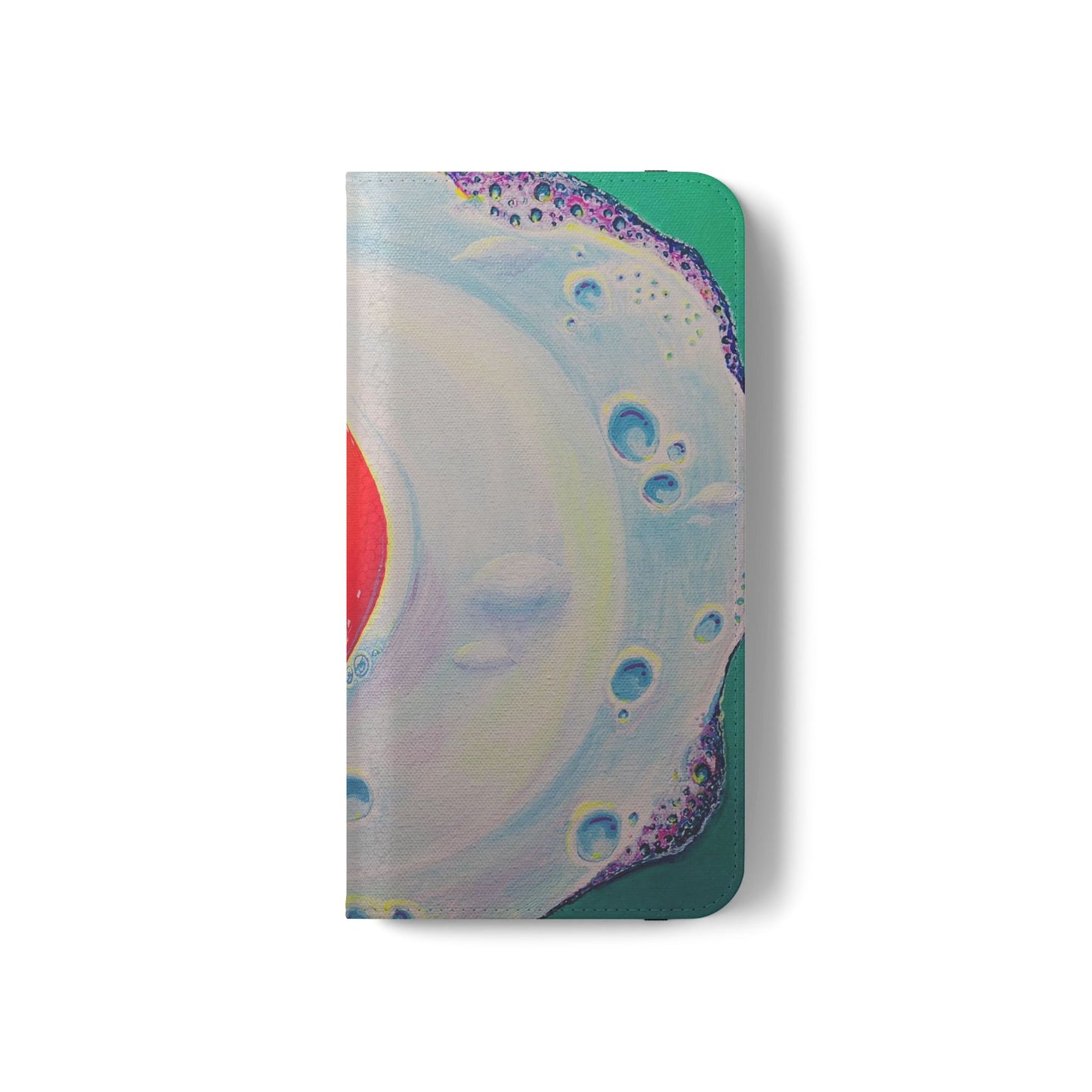Neon Fried Egg Flip Phone Case – Wallet Cover with Card Slots