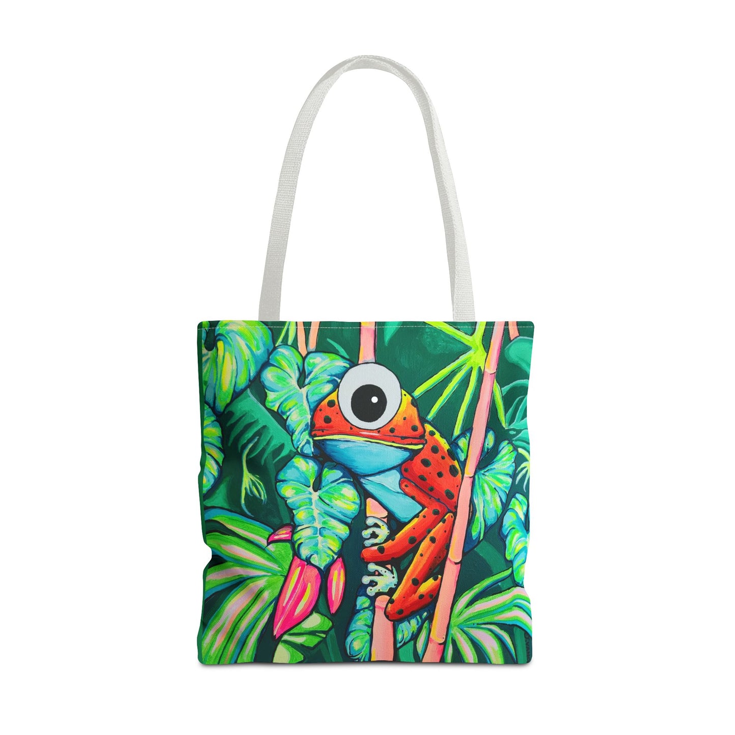 Premium Cyclops Red Frog Tote Bag, Original Artist Design, Reusable Shopping Tote, Eco-Friendly