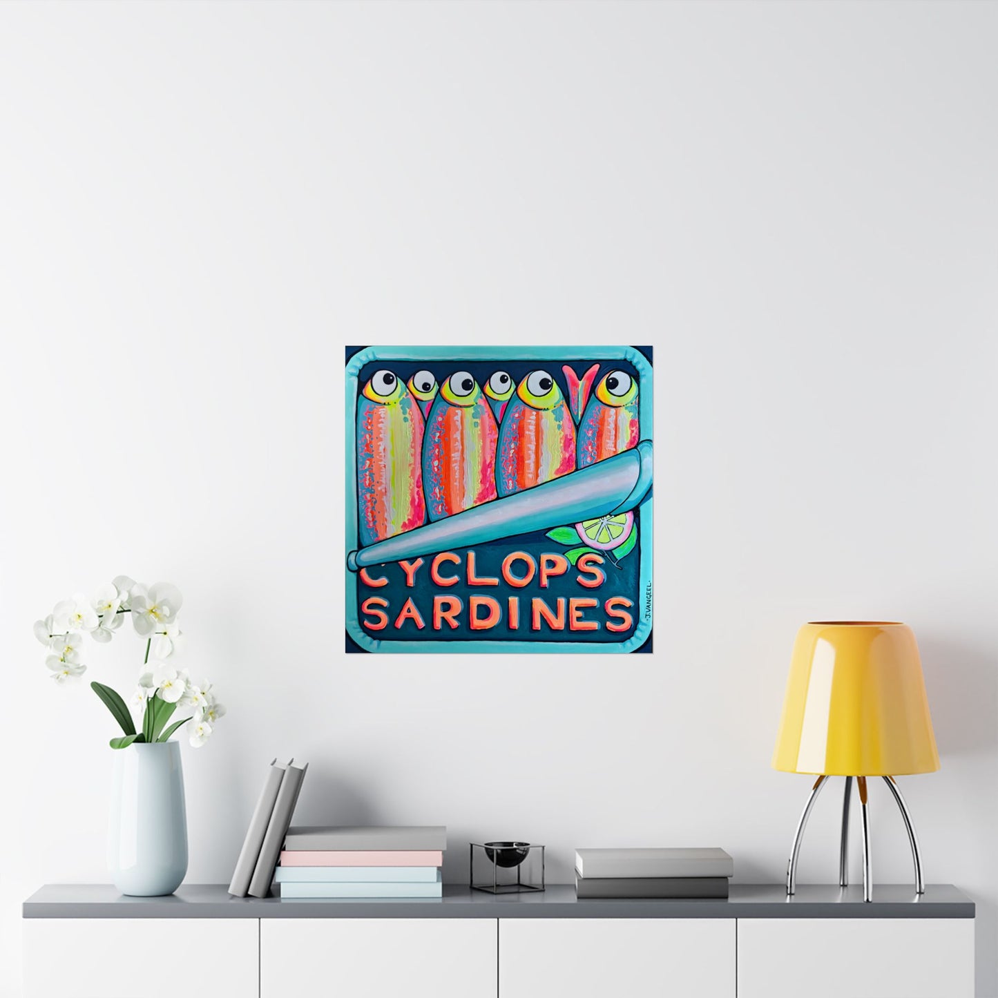Neon Sardines Giclée Art Poster