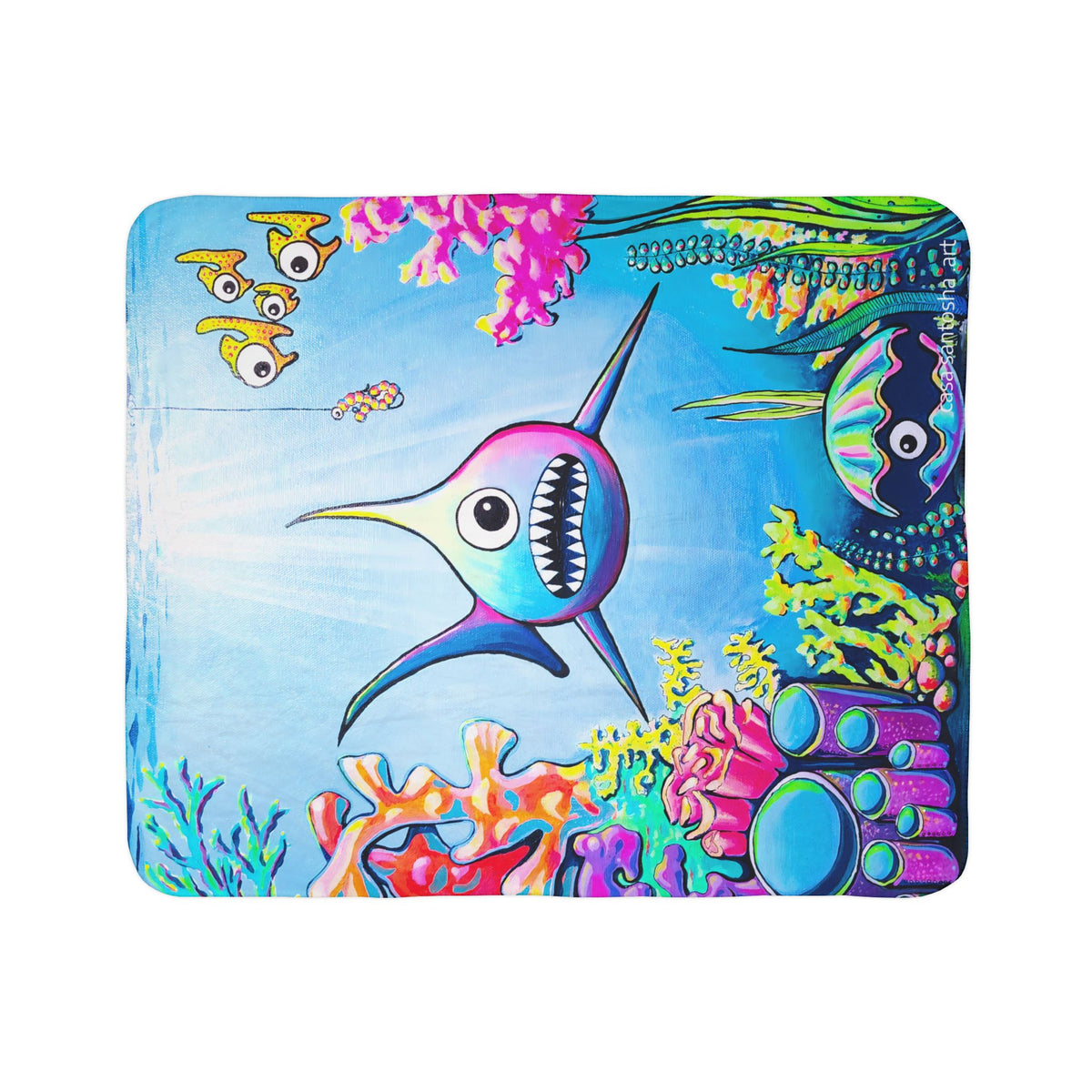 Cyclops Shark Fleece Sherpa Blanket