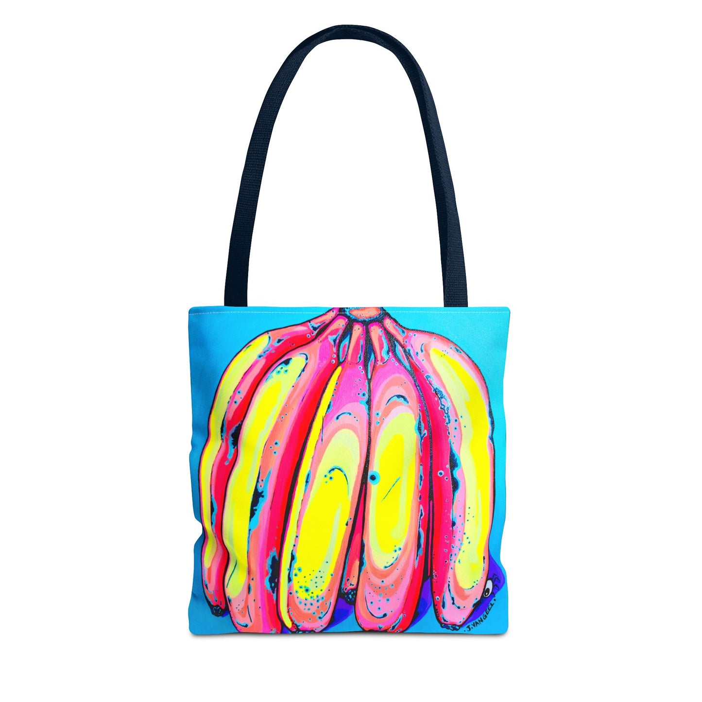 Premium Neon Fat Bananas Tote Bag, Original Artist Design, Reusable Shopping Tote, Eco-Friendly