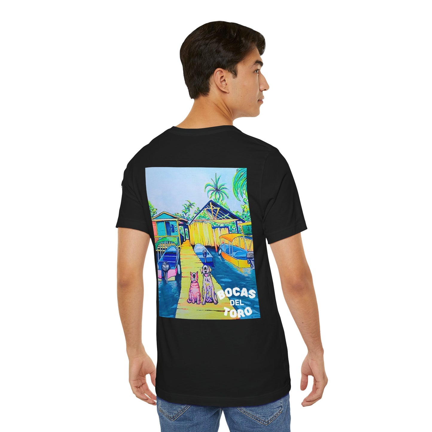 Unisex Cyclops Cat And Dog in Bocas Tee