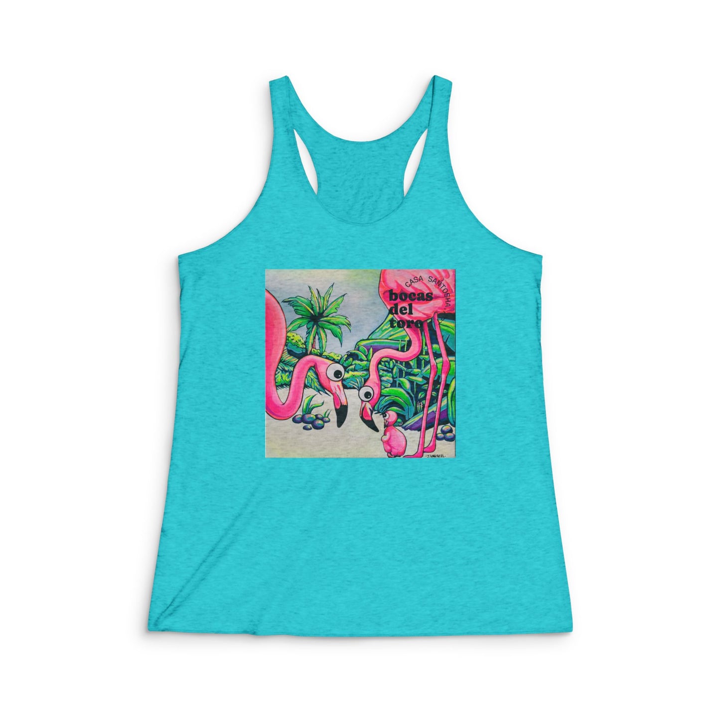 Women's Cyclops Flamingo Family Graphic Racerback Tank