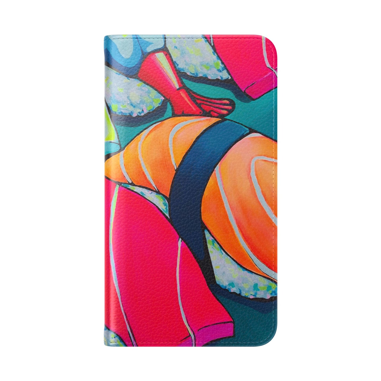 Neon Sushi Flip Phone Case – Wallet Cover with Card Slots