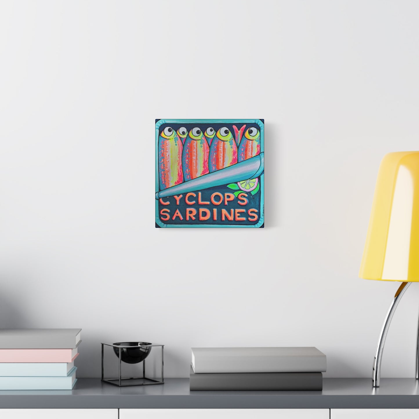 Neon Sardines Canvas Wall Art