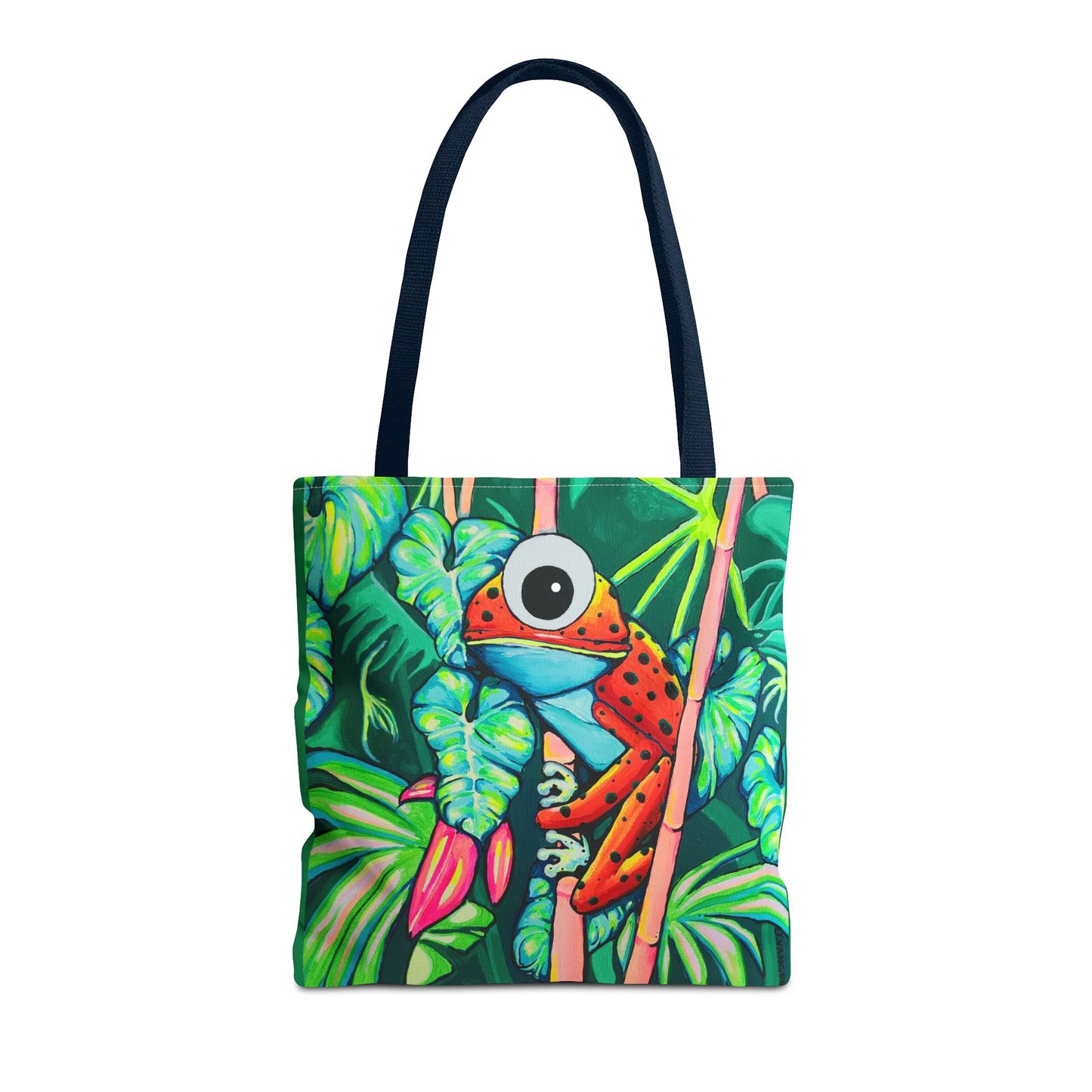 Premium Cyclops Red Frog Tote Bag, Original Artist Design, Reusable Shopping Tote, Eco-Friendly