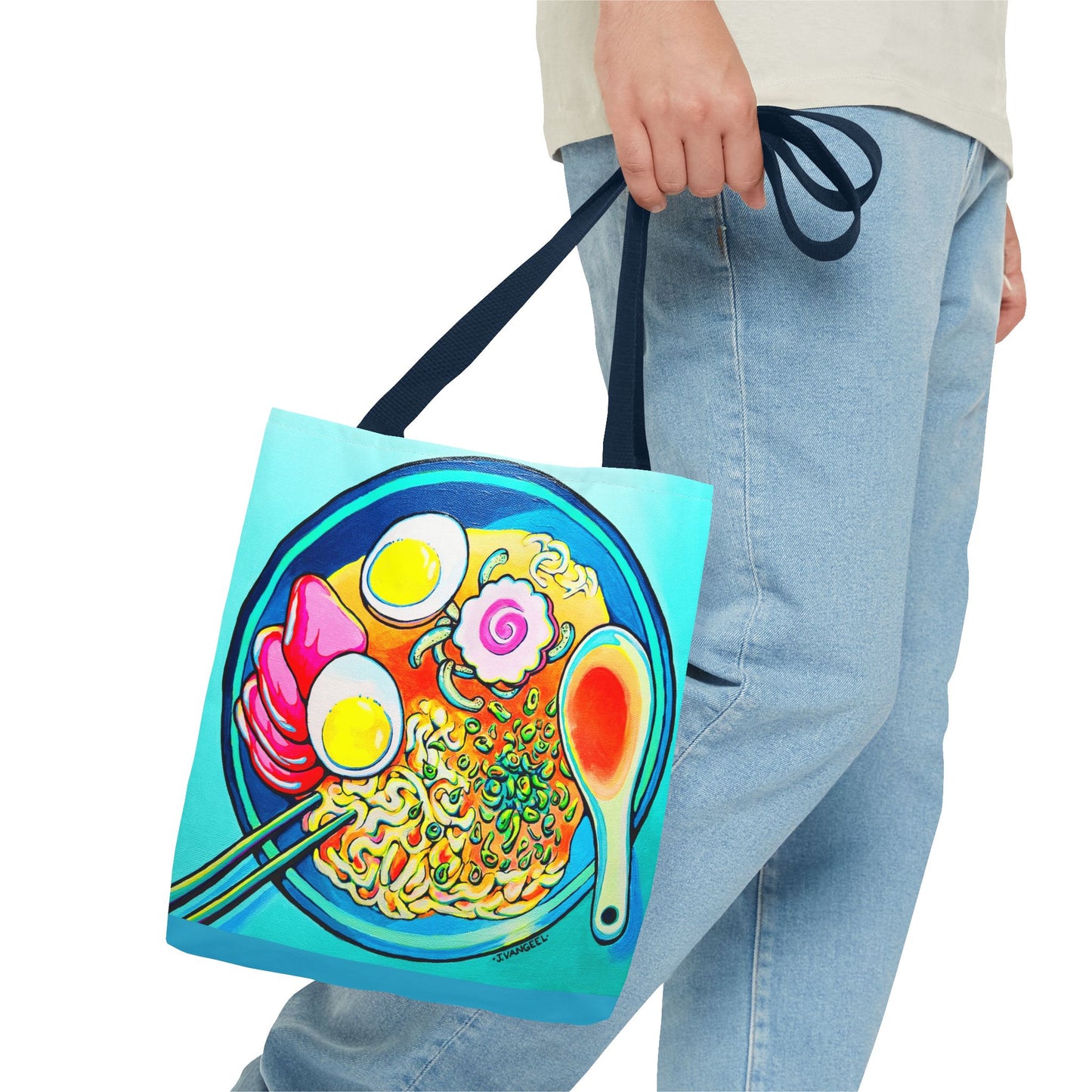 Premium Neon Ramen Tote Bag, Original Artist Design, Reusable Shopping Tote, Eco-Friendly