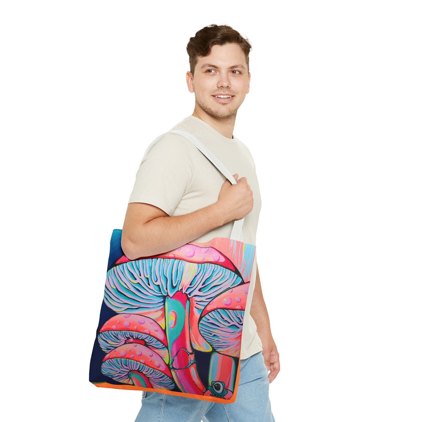Premium Trippy Mushrooms Tote Bag, Original Artist Design, Reusable Shopping Tote, Eco-Friendly