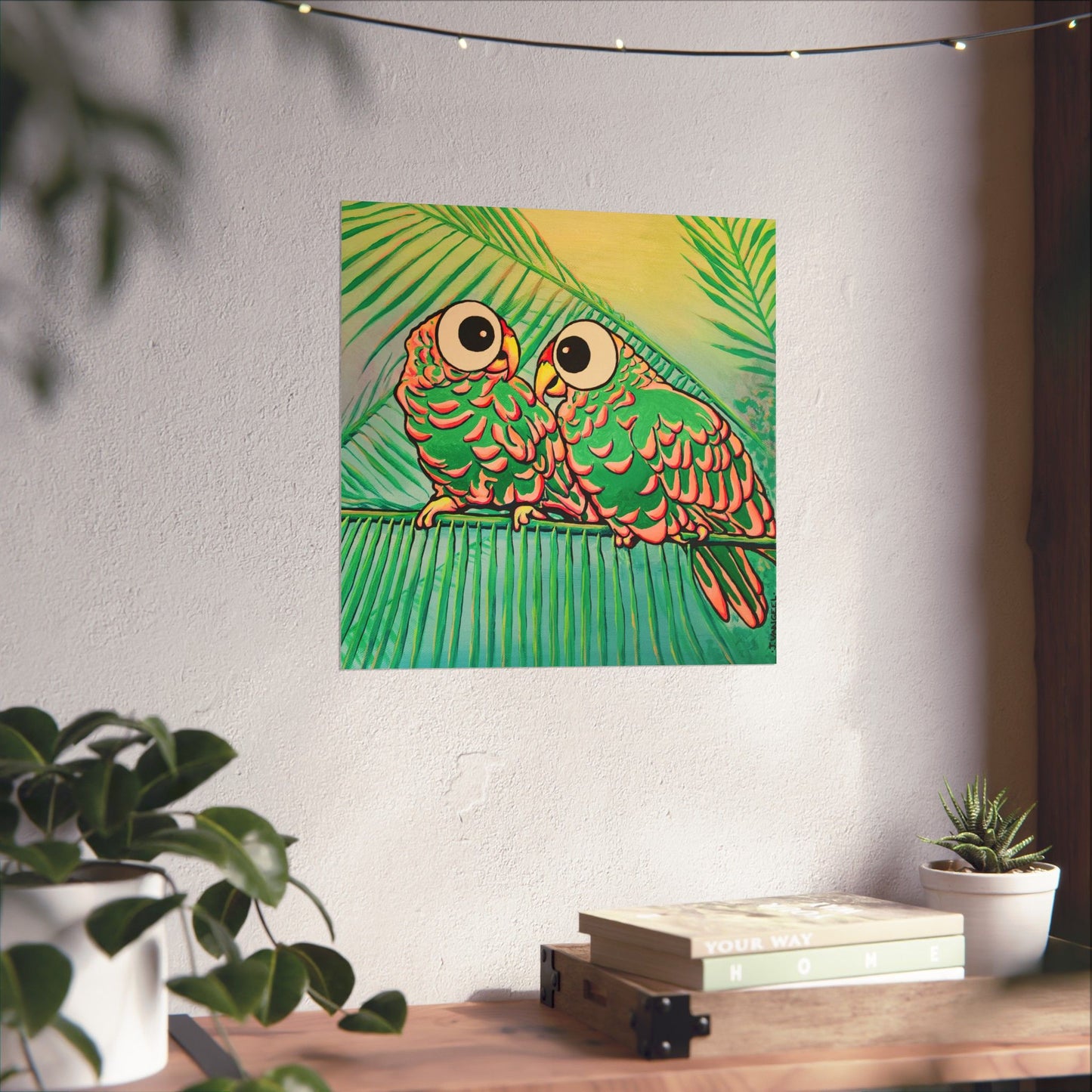Chatty Cyclops Parrots Giclée Art Poster