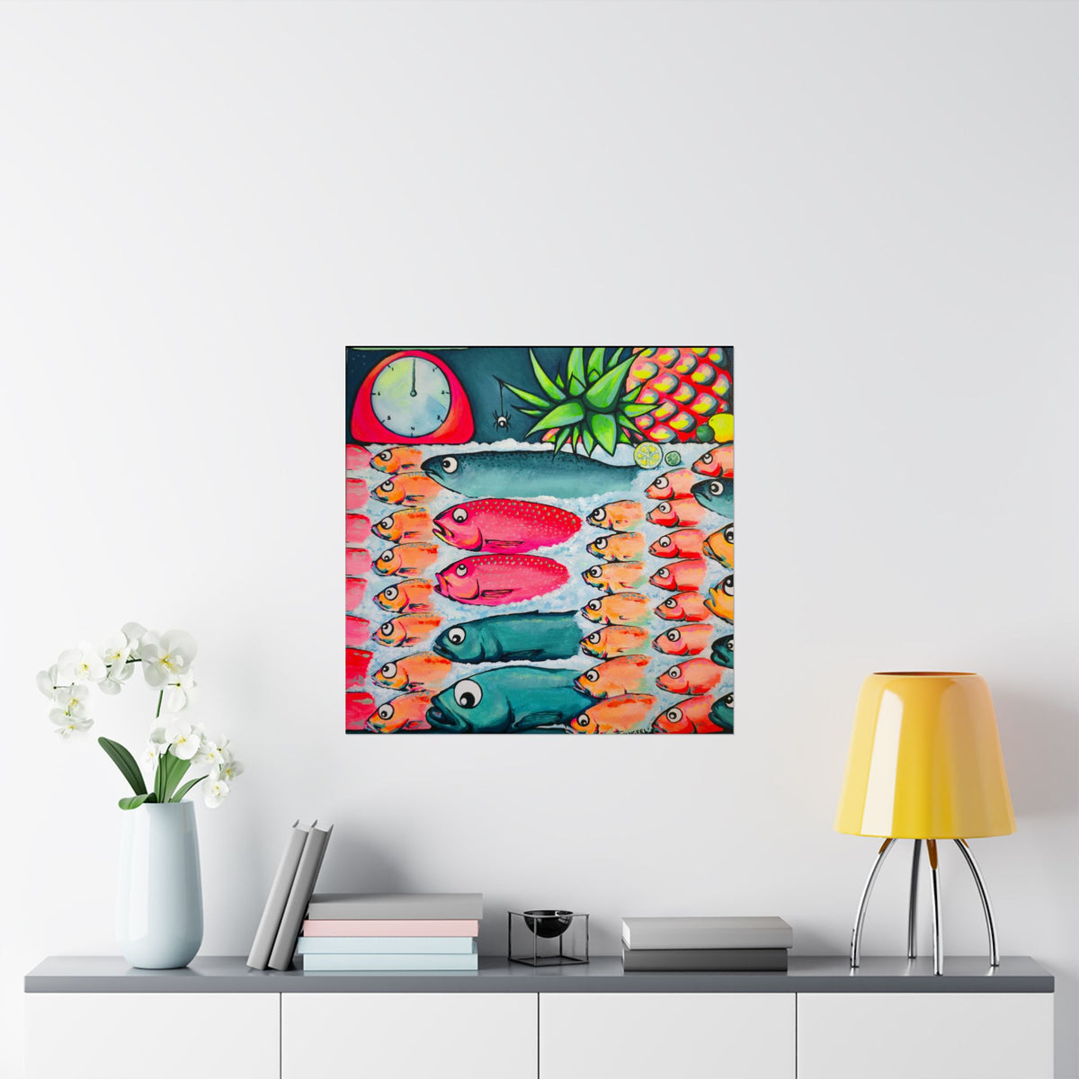 Neon Cabo Fish Market Giclée Art Poster