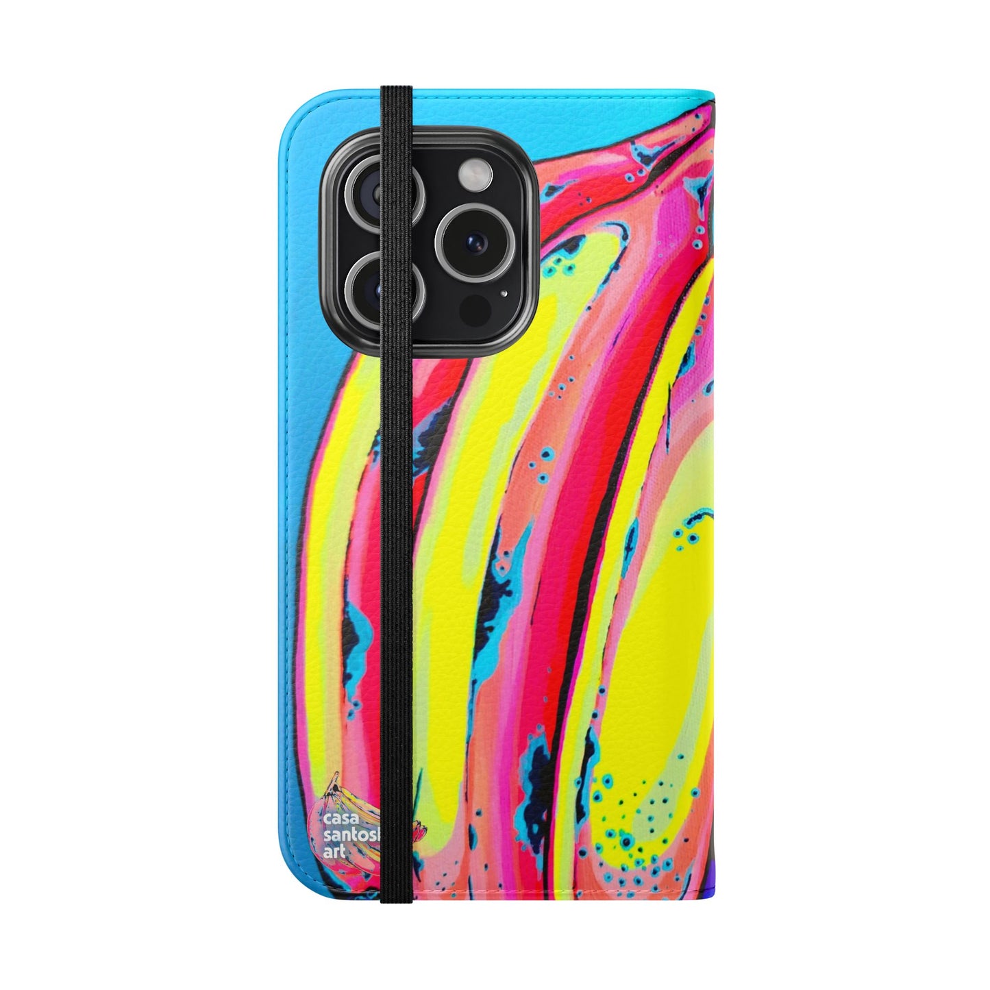 Neon Fat Bananas Flip Phone Case – Wallet Cover with Card Slots