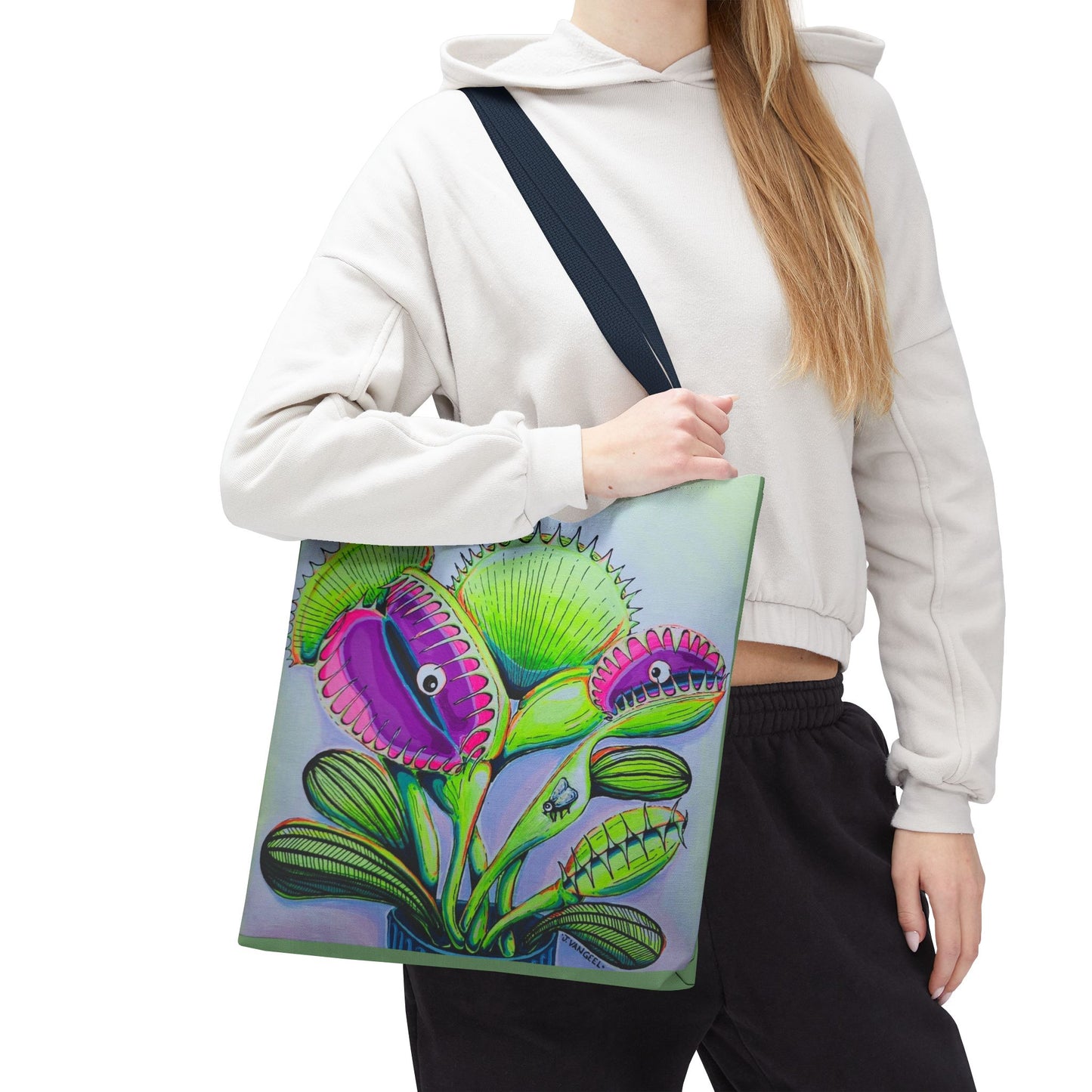 Premium Cyclops Venus Fly Trap Tote Bag, Original Artist Design, Reusable Shopping Tote,  Eco-Friendly