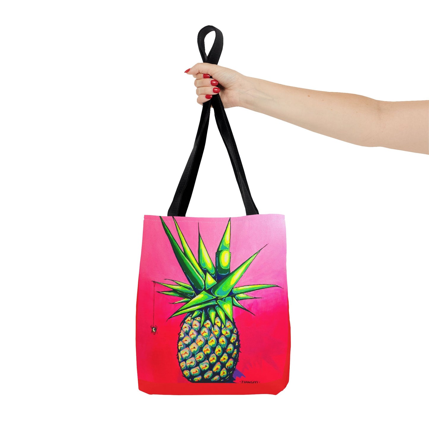 Premium Neon Pineapple Tote Bag, Original Artist Design, Reusable Shopping Tote, Eco-Friendly