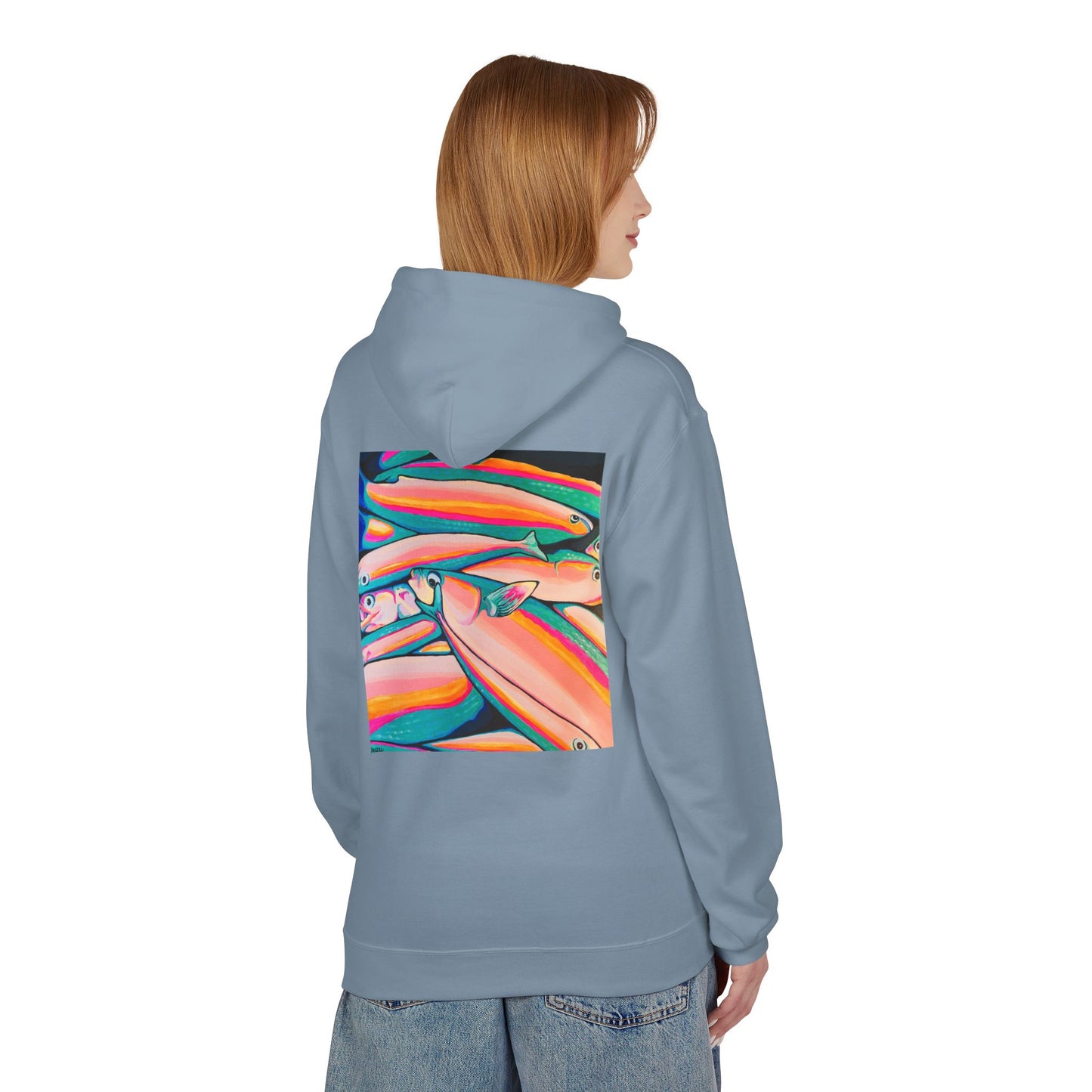 Unisex Neon Fish Soft Hoodie